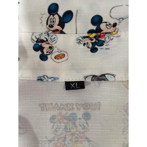 MICKEY & FRIENDS WOMENS SHIRT BUTTON UP XL LONG SLEEVE UNBRANDED LIGHT PINK - Picture 7 of 11